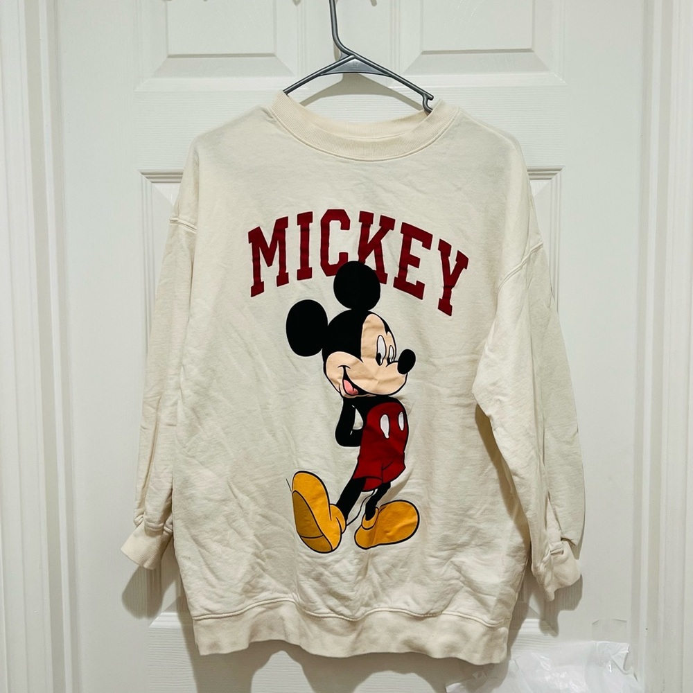 Disney Cream Mickey Mouse Crewneck Sweater